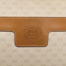 GUCCI Micro GG Supreme Shoulder Bag PVC Beige Gold Auth 215187-16