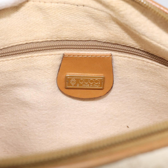 GUCCI Micro GG Supreme Shoulder Bag PVC Beige Gold Auth 215187