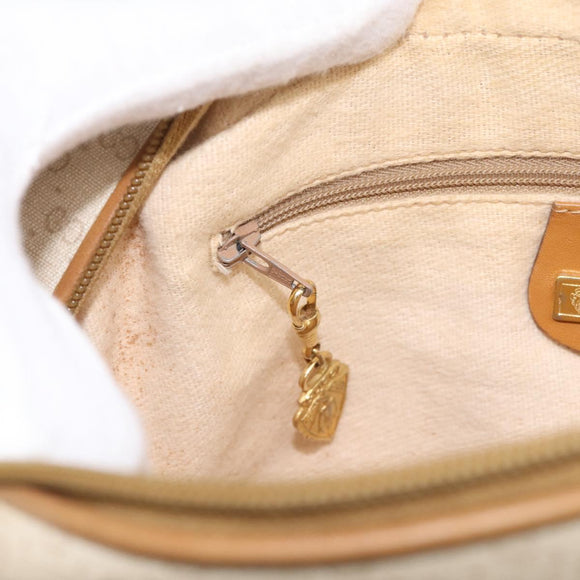 GUCCI Micro GG Supreme Shoulder Bag PVC Beige Gold Auth 215187