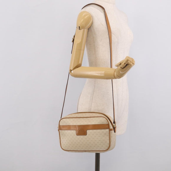 GUCCI Micro GG Supreme Shoulder Bag PVC Beige Gold Auth 215187
