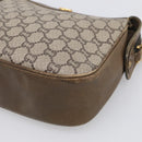 GUCCI GG Plus Supreme Shoulder Bag PVC Leather Beige Gold Auth 215190-10