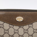 GUCCI GG Plus Supreme Shoulder Bag PVC Leather Beige Gold Auth 215190-15