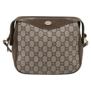 GUCCI GG Plus Supreme Shoulder Bag PVC Leather Beige Gold Auth 215190-2
