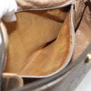 GUCCI GG Plus Supreme Shoulder Bag PVC Leather Beige Gold Auth 215190-21