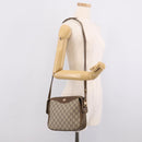 GUCCI GG Plus Supreme Shoulder Bag PVC Leather Beige Gold Auth 215190-22