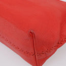 Bottega Veneta Shoulder Bag Leather Red Silver Auth 215194V-12