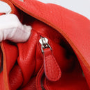 Bottega Veneta Shoulder Bag Leather Red Silver Auth 215194V-14