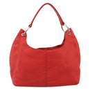 Bottega Veneta Shoulder Bag Leather Red Silver Auth 215194V-2