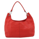Bottega Veneta Shoulder Bag Leather Red Silver Auth 215194V-3