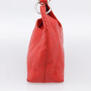 Bottega Veneta Shoulder Bag Leather Red Silver Auth 215194V-4