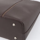 BURBERRY Tote Bag Leather Brown Silver Auth 215195-12