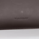BURBERRY Tote Bag Leather Brown Silver Auth 215195-14
