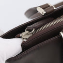 BURBERRY Tote Bag Leather Brown Silver Auth 215195-15