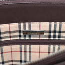 BURBERRY Tote Bag Leather Brown Silver Auth 215195-16
