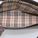 BURBERRY Tote Bag Leather Brown Silver Auth 215195-17