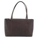 BURBERRY Tote Bag Leather Brown Silver Auth 215195-2