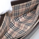 BURBERRY Tote Bag Leather Brown Silver Auth 215195-23