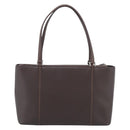 BURBERRY Tote Bag Leather Brown Silver Auth 215195-3