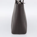 BURBERRY Tote Bag Leather Brown Silver Auth 215195-4