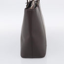 BURBERRY Tote Bag Leather Brown Silver Auth 215195-5