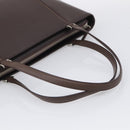 BURBERRY Tote Bag Leather Brown Silver Auth 215195-7