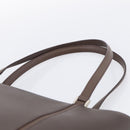 BURBERRY Tote Bag Leather Brown Silver Auth 215195-8