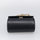 GIVENCHY Chain Pandora Box Shoulder Bag Leather 2way Black Gold Auth 215213-11
