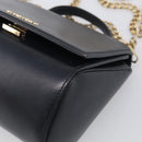GIVENCHY Chain Pandora Box Shoulder Bag Leather 2way Black Gold Auth 215213-12