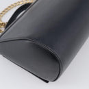 GIVENCHY Chain Pandora Box Shoulder Bag Leather 2way Black Gold Auth 215213-15
