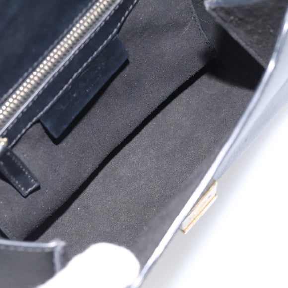 GIVENCHY Chain Pandora Box Shoulder Bag Leather 2way Black Gold Auth 215213