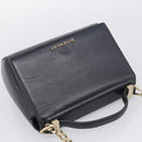 GIVENCHY Chain Pandora Box Shoulder Bag Leather 2way Black Gold Auth 215213-6