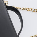 GIVENCHY Chain Pandora Box Shoulder Bag Leather 2way Black Gold Auth 215213-8