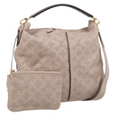 LOUIS VUITTON Mahina Selene MM Shoulder Bag Leather Beige M94275 LV Auth 215214V-1