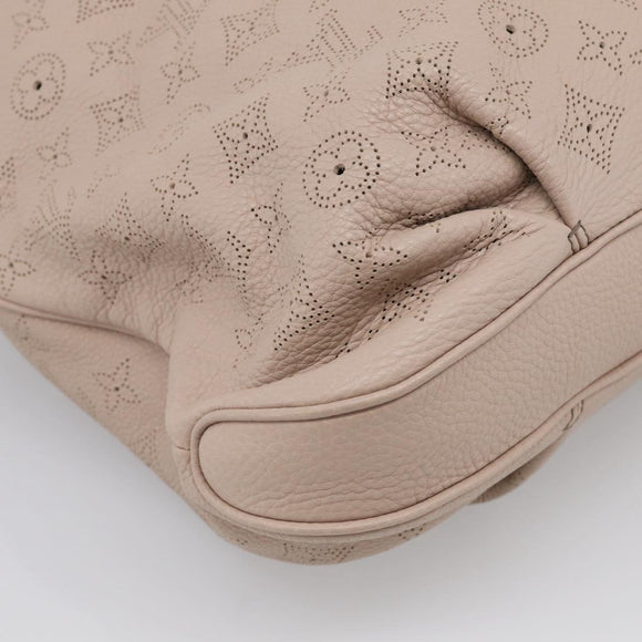LOUIS VUITTON Mahina Selene MM Shoulder Bag Leather Beige M94275 LV Auth 215214V
