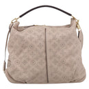LOUIS VUITTON Mahina Selene MM Shoulder Bag Leather Beige M94275 LV Auth 215214V-2