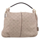 LOUIS VUITTON Mahina Selene MM Shoulder Bag Leather Beige M94275 LV Auth 215214V-3