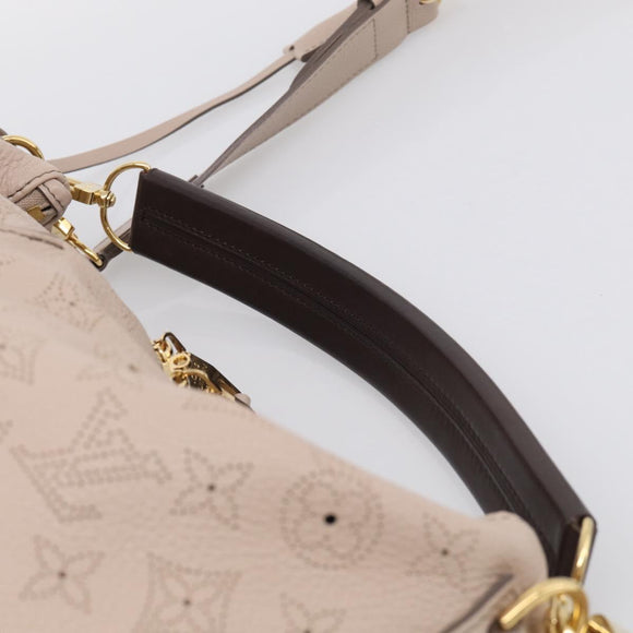 LOUIS VUITTON Mahina Selene MM Shoulder Bag Leather Beige M94275 LV Auth 215214V