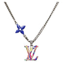 LOUIS VUITTON Collier LV Psychedelic Necklace Silver MP3353 LV Auth 215218M-1