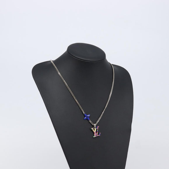 LOUIS VUITTON Collier LV Psychedelic Necklace Silver MP3353 LV Auth 215218M