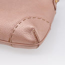 FENDI Celeria Shoulder Bag Leather Pink Gold 8BT200 Auth 215359A-13