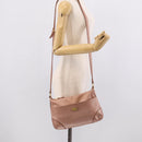 FENDI Celeria Shoulder Bag Leather Pink Gold 8BT200 Auth 215359A-25
