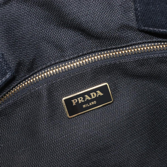 PRADA Canapa Hand Bag Canvas Green Gold Auth 215362A