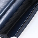 CHANEL Chain Shoulder Wallet Bag Caviar Skin Navy Silver CC Auth 215363V-20