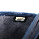 CHANEL Chain Shoulder Wallet Bag Caviar Skin Navy Silver CC Auth 215363V-26