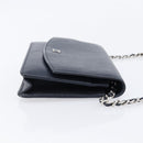 CHANEL Chain Shoulder Wallet Bag Caviar Skin Navy Silver CC Auth 215363V-4