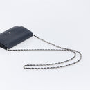 CHANEL Chain Shoulder Wallet Bag Caviar Skin Navy Silver CC Auth 215363V-7