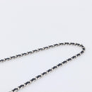 CHANEL Chain Shoulder Wallet Bag Caviar Skin Navy Silver CC Auth 215363V-9
