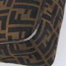 FENDI Zucca Canvas Shoulder Bag Brown Black Auth 215364-11