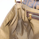 FENDI Zucca Canvas Shoulder Bag Brown Black Auth 215364-22