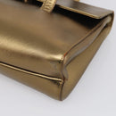 PRADA Hand Bag Saffiano leather Gold Auth 215367A-10